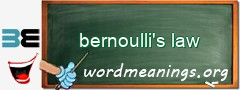 WordMeaning blackboard for bernoulli's law
